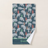 Schattige Florida Manatees Pattern Bad Handdoek (Handdoek)