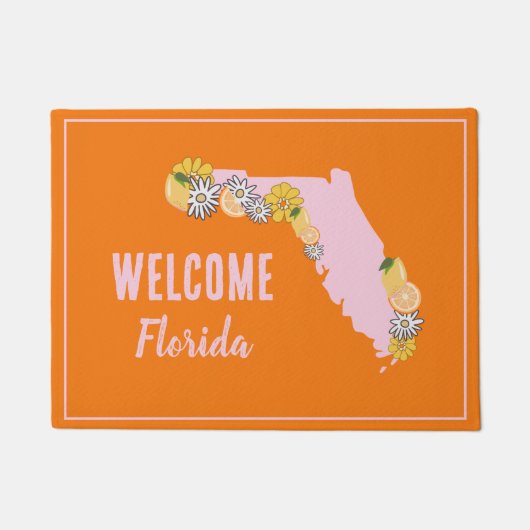 Schattige Florida Staatswenskaart Deurmat (Voorkant)
