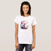 Schattige Flower Cat Acryl T-shirt (Voorkant volledig)