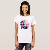 Schattige Flower Cat Acryl T-shirt (Voorkant volledig)