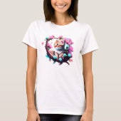 Schattige Flower Cat Acryl T-shirt (Voorkant)