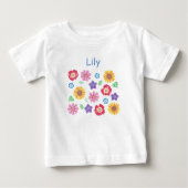 Schattige Flower Garden Soft Colours Baby T-shirt (Voorkant)