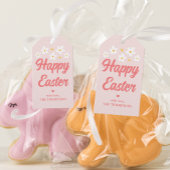 Schattige Flower Pink Happy Easter Cadeaulabel
