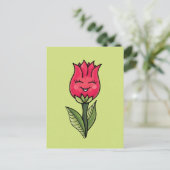 Schattige Flower Spring Cartoon Characteranket Briefkaart (Staand voorkant)