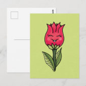 Schattige Flower Spring Cartoon Characteranket Briefkaart (Voorkant / Achterkant)