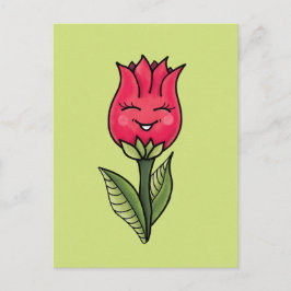 Schattige Flower Spring Cartoon Characteranket Briefkaart