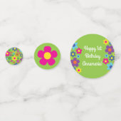 Schattige Flower Verjaardagsfeest Confetti (Voorkanten)