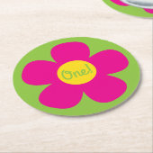 Schattige Flower Verjaardagsfeest Ronde Kartonnen Onderzetter (Gebogen)