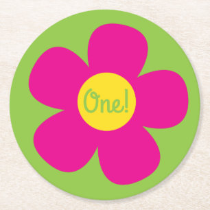 Schattige Flower Verjaardagsfeest Ronde Kartonnen Onderzetter