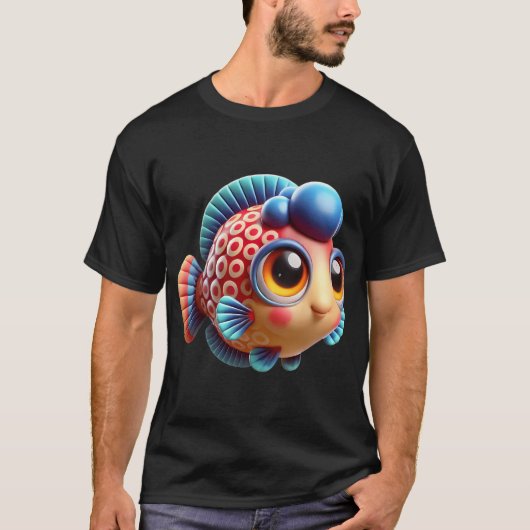 Schattige Flowerhorn Vis T-shirt (Voorkant)