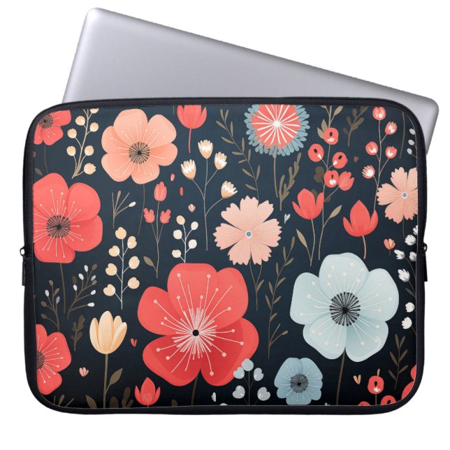 Schattige Flowers Laptophoes Laptop Sleeve (Voorkant)