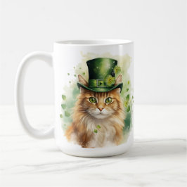 SCHATTIGE FLUFFIGE KAT GEKLEED VOOR ST PATRICKS DA KOFFIEMOK