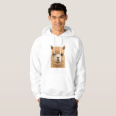 Schattige Fluffy Alpaca Dier Hoodie (Voorkant volledig)