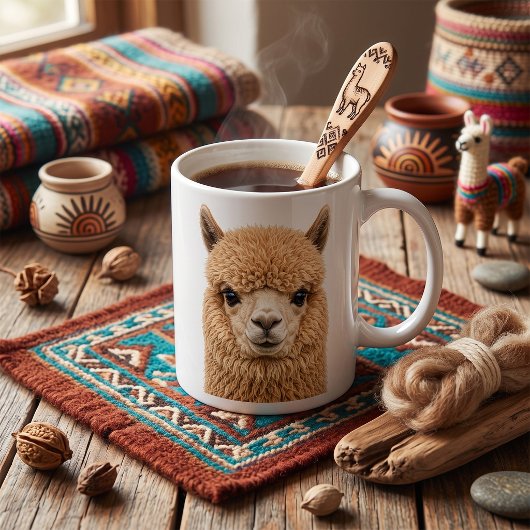 Schattige Fluffy Alpaca Dier Koffiemok