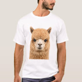 Schattige Fluffy Alpaca Dier T-shirt (Voorkant)