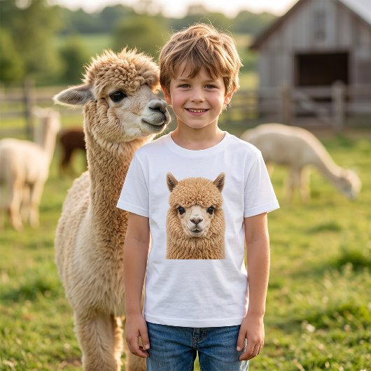 Schattige Fluffy Alpaca Dier T-shirt