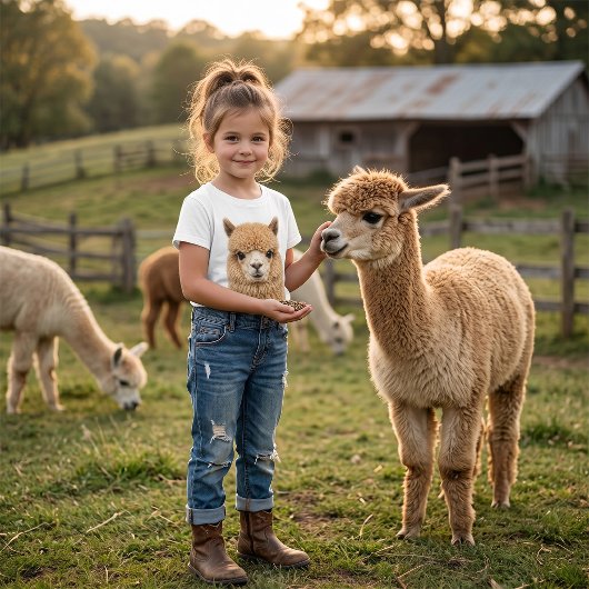 Schattige Fluffy Alpaca Dier T-shirt