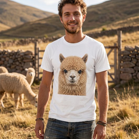 Schattige Fluffy Alpaca Dier T-shirt
