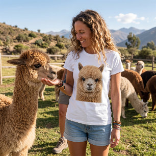 Schattige Fluffy Alpaca Dier T-shirt