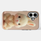 Schattige Fluffy Bunny iPhone 16 Hoesje (Achterkant (horizontaal))