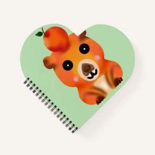 Schattige Fluffy Capybara met Sinaasappel   Kawaii Notitieboek