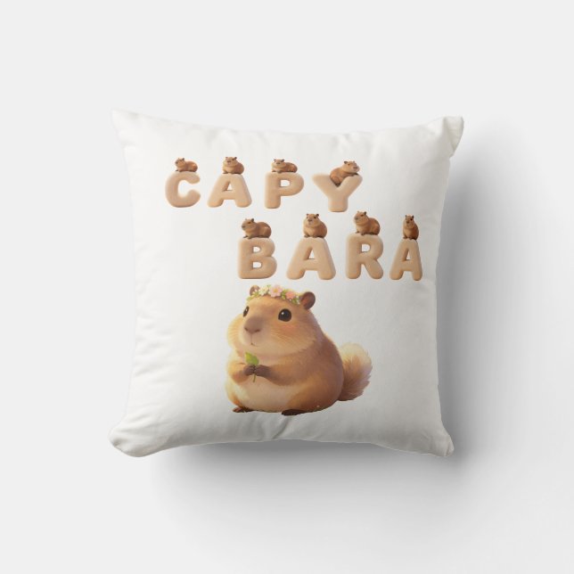 Schattige Fluffy Capybara Sierkussen, Aardig A Kussen (Voorkant)