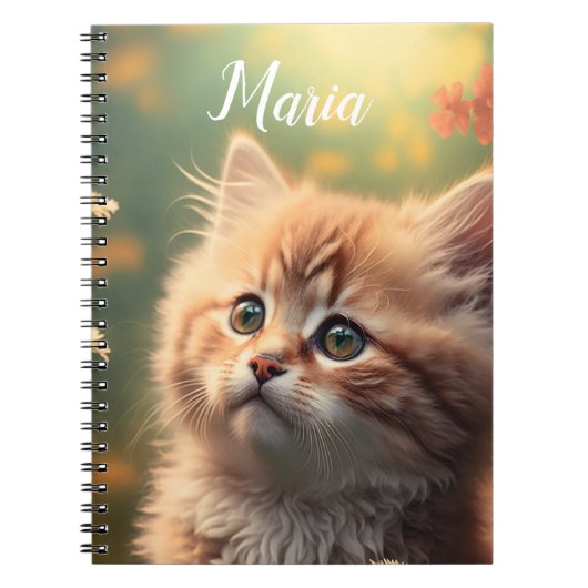 Schattige Fluffy Ginger Kitten,  Notitieboek (Voorkant)
