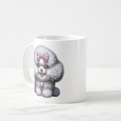 Schattige Fluffy Hond Kunst Koffiemok (Voorkant links)