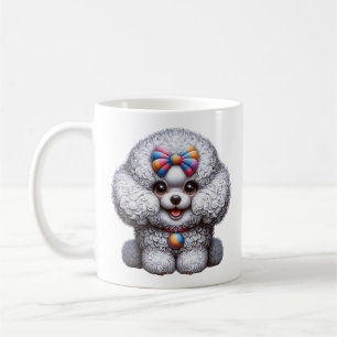 Schattige Fluffy Hond Kunst Koffiemok