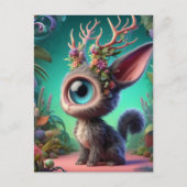 Schattige Fluffy Jackalope Bunny met één oog Briefkaart (Voorkant)