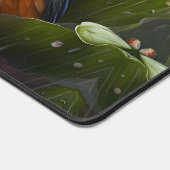 Schattige Fluffy Kleurrijke Vogels in de regen Bureaumat (Hoek)