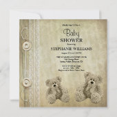 Schattige Fluffy Neutral Teddy-Baby shower Kaart (Achterkant)