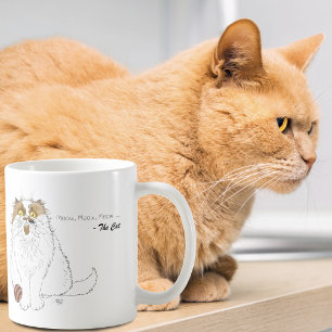 Schattige Fluffy Perzische Kat Grappige Miauw Blau Koffiemok