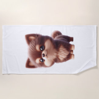 Schattige Fluffy Puppy � Aardig Hond Design Strandlaken