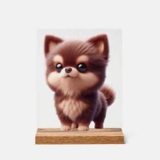Schattige Fluffy Puppy � Aardig Hond Ontwerp Acryl Bord