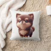 Schattige Fluffy Puppy � Aardig Hond Ontwerp Kussen (Deken)