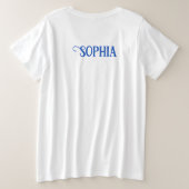 Schattige Fluffy Puppy met Cute Blue Bow Stropdas Grote Maat T-shirt (Design achterkant)