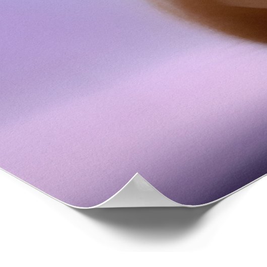 Schattige Fluffy Puppy met Cute Blue Bow Stropdas Poster (Hoek)