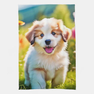 Schattige Fluffy Puppy Theedoek