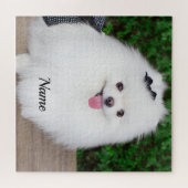 Schattige Fluffy White Puppy Dog Legpuzzel (Horizontaal)