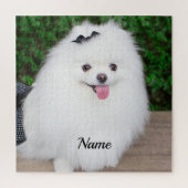 Schattige Fluffy White Puppy Dog Legpuzzel (Verticaal)
