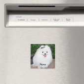 Schattige Fluffy White Puppy Dog Magneet (Insitu (Vaatwasser))