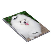 Schattige Fluffy White Puppy Dog Notitieboek (Rechterzijde)