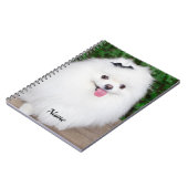 Schattige Fluffy White Puppy Dog Notitieboek (Linkerzijde)