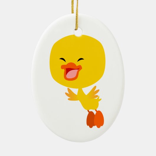Schattige Flying Cartoon Duckling Ornament (Achterkant)