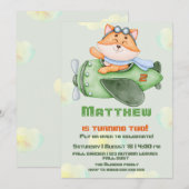 Schattige Flying Fox verjaardagsfeestje uitnodigin Kaart (Voorkant / Achterkant)