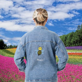 Schattige Flying Happy Bumblebee Cartoon Denim Jacket