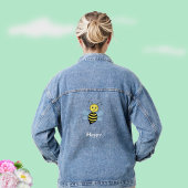 Schattige Flying Happy Bumblebee Cartoon Denim Jacket