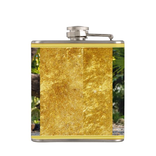 Schattige folie in de zoete Yorkshire doodsbeangst Heupfles (Achterkant)