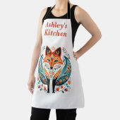 Schattige Folk Art Foxy Keuken Schort (Insitu)